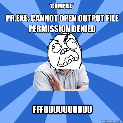 cannot open output file permission denied codeblocks
