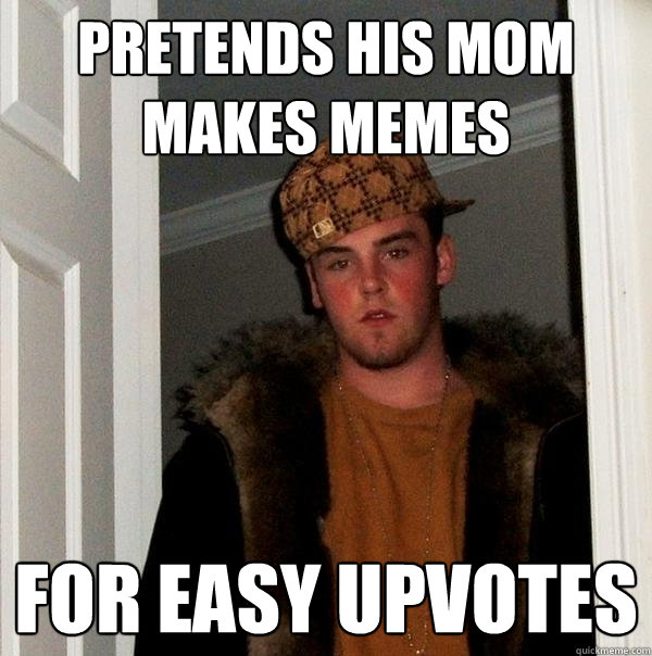 pretends his mom makes memes for easy upvotes - Scumbag Steve