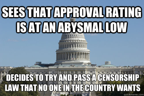 sees that approval rating is at an abysmal low decides to tr - Scumbag Congress