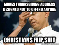 makes thanksgiving address designed not to offend anyone chr - Republican obama