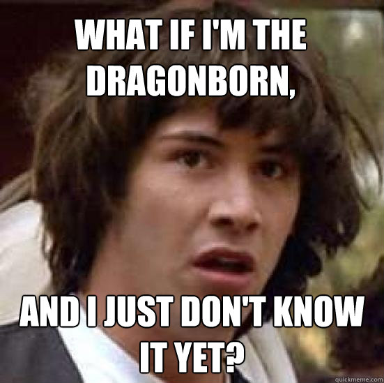 what if im the dragonborn and i just dont know it yet - conspiracy keanu