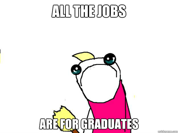 all the jobs are for graduates - All the things sad