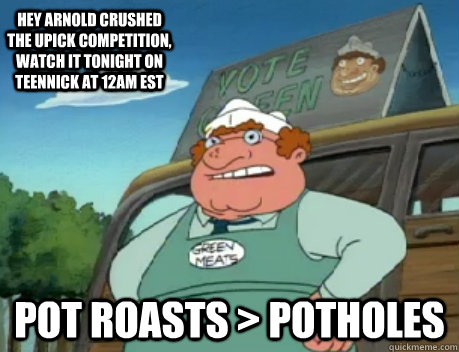 hey arnold crushed the upick competition watch it tonight o - Hey Arnold UPick