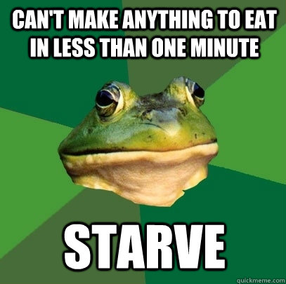 cant make anything to eat in less than one minute starve - Foul Bachelor Frog