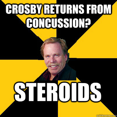 crosby returns from concussion steroids - John Steigerwald