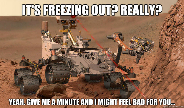 its freezing out really yeah give me a minute and i migh - Unimpressed Curiosity