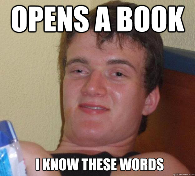 opens a book i know these words - 10 Guy