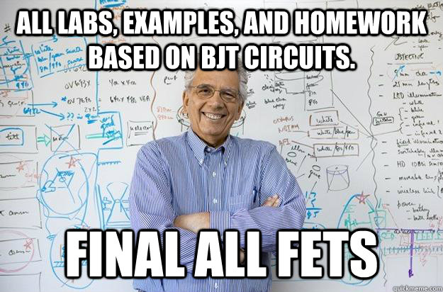 all labs examples and homework based on bjt circuits fina - Engineering Professor