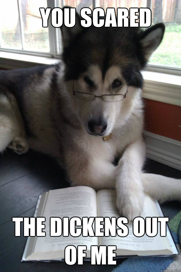 you scared the dickens out of me - Condescending Literary Pun Dog