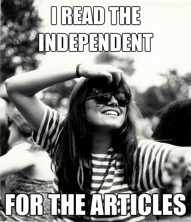 i read the independent for the articles - Georgetown Hipster