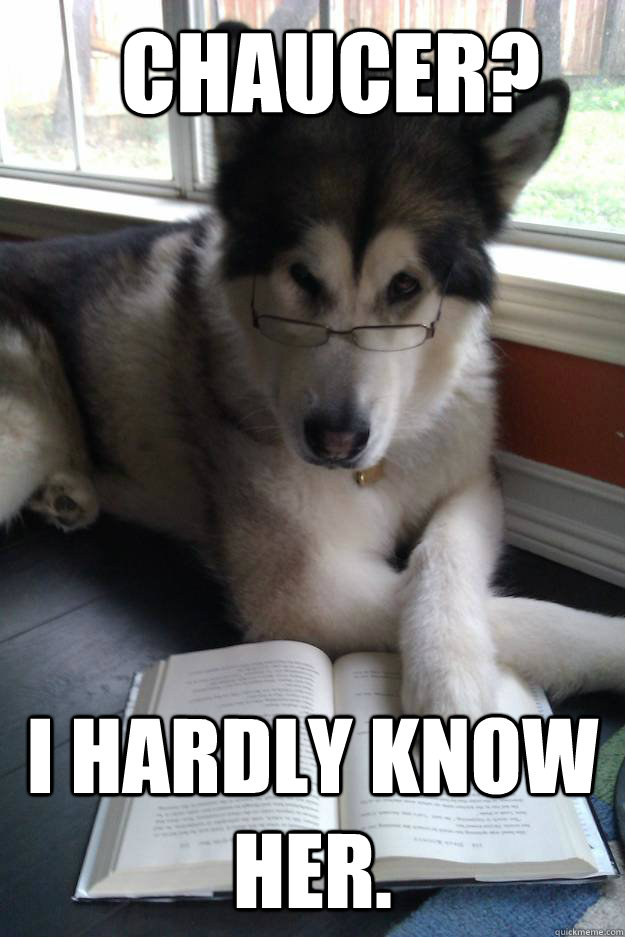chaucer i hardly know her - Condescending Literary Pun Dog
