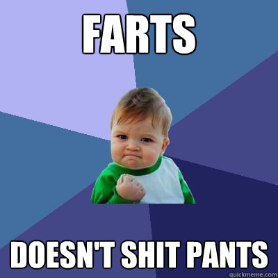 farts doesnt shit pants - Success Kid