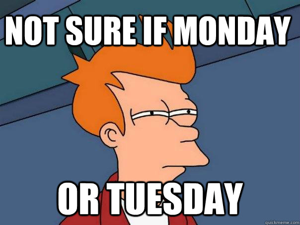 not sure if monday or tuesday - Futurama Fry