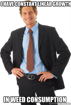 i have constant linear growth in weed consumption - Unsuccessful white guy