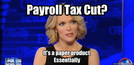 payroll tax cut its a paper product essentially - megyn kelly fox news