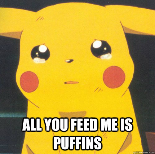 all you feed me is puffins pikachu pokeawesome quickmeme all you feed me is puffins pikachu pokeawesome quickmeme