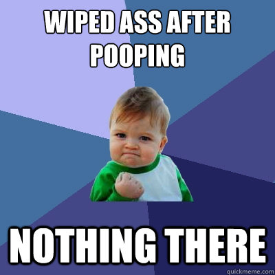 wiped ass after pooping nothing there - Success Kid