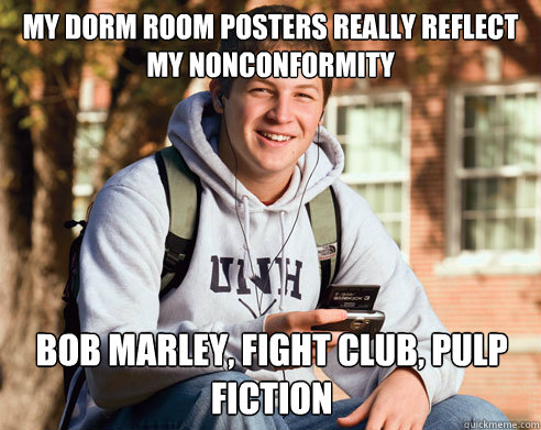 my dorm room posters really reflect my nonconformity bob m - College Freshman