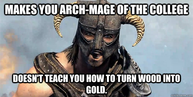makes you archmage of the college doesnt teach you how to - Skyrim time wasting