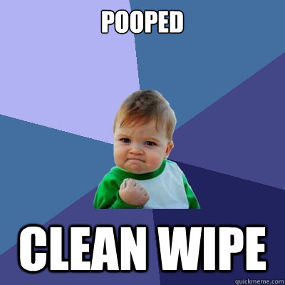 pooped clean wipe - Success Kid