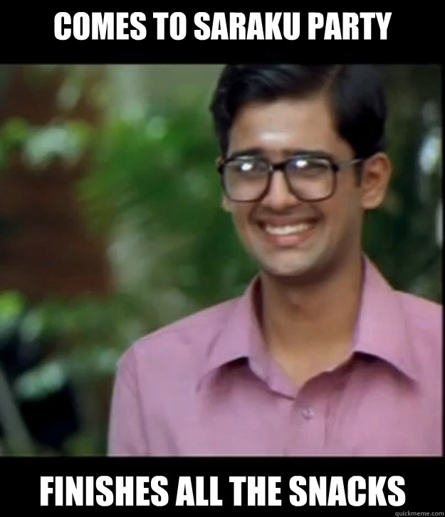 comes to saraku party finishes all the snacks - Smart Iyer Boy