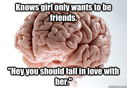 knows girl only wants to be friends hey you should fall in - Scumbag Brain