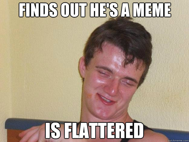finds out hes a meme is flattered - 10 guy
