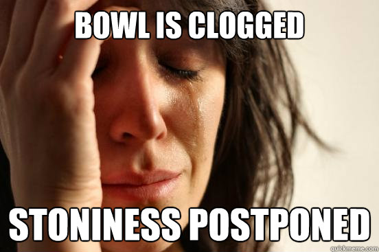 bowl is clogged stoniness postponed - First World Problems