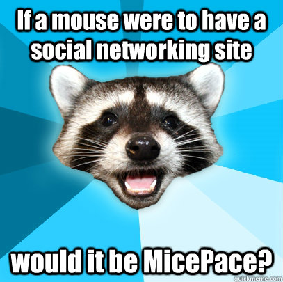 if a mouse were to have a social networking site would it be - Lame Pun Coon