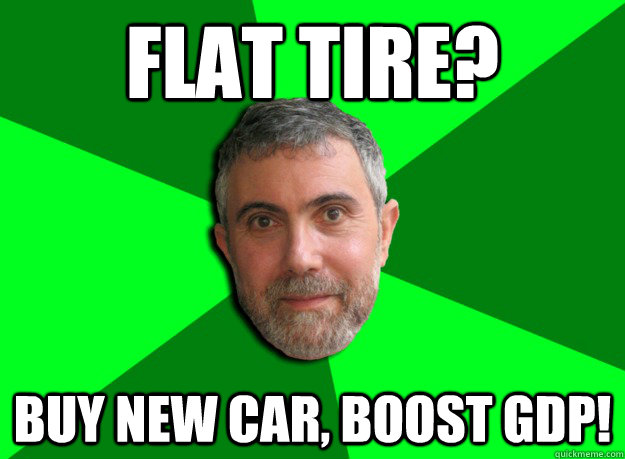 flat tire buy new car boost gdp - Advice Krugman