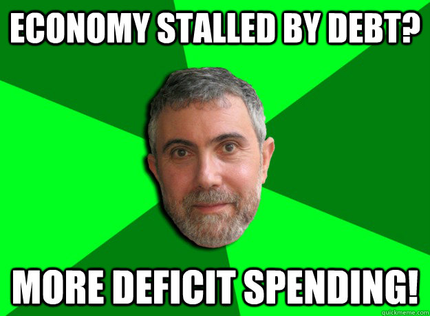 economy stalled by debt more deficit spending - Advice Krugman