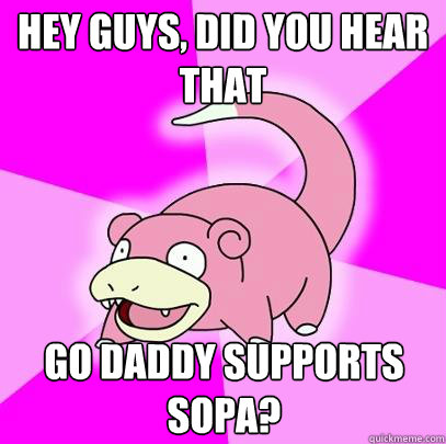 hey guys did you hear that go daddy supports sopa - Slowpoke