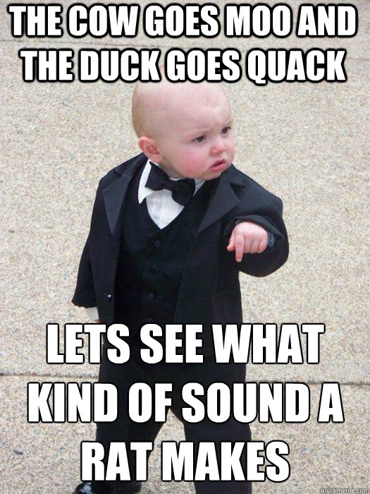 the cow goes moo and the duck goes quack lets see what kind - Baby Godfather