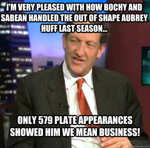 im very pleased with how bochy and sabean handled the out o - Kick In The Nuts Baer