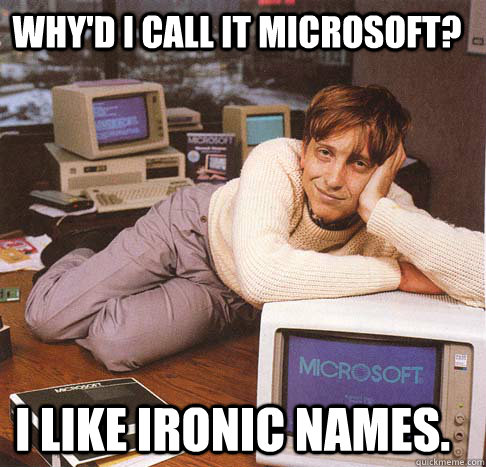 whyd i call it microsoft i like ironic names - Dreamy Bill Gates