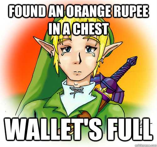 found an orange rupee in a chest wallets full - First World Hyrule Problems