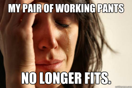 my pair of working pants no longer fits - First World Problems