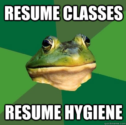 resume classes resume hygiene - Foul Bachelor Frog