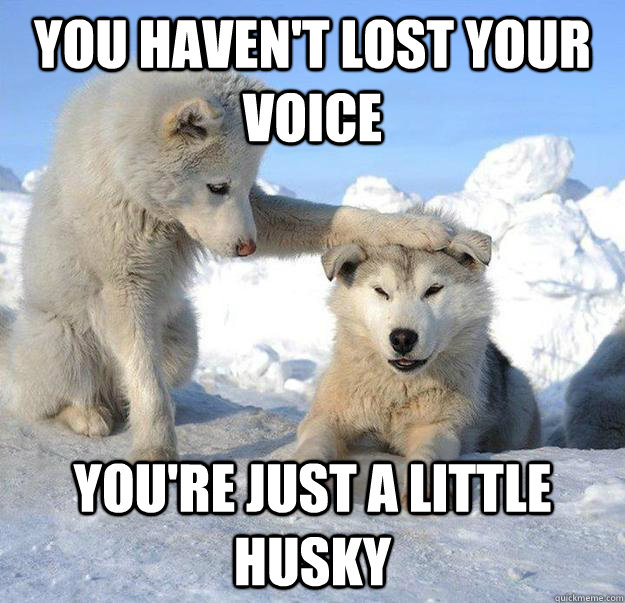 you havent lost your voice youre just a little husky - Caring Husky