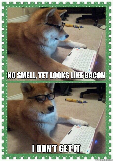 no smell yet looks like bacon i dont get it - Hello