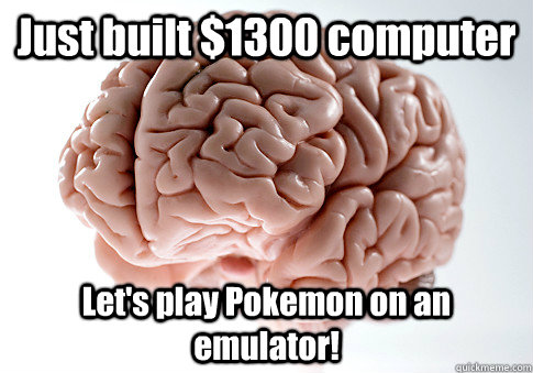 just built 1300 computer lets play pokemon on an emulator - Scumbag Brain