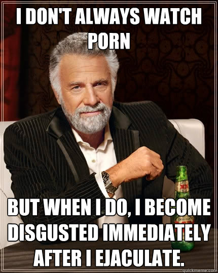 i dont always watch porn but when i do i become disgusted - The Most Interesting Man In The World