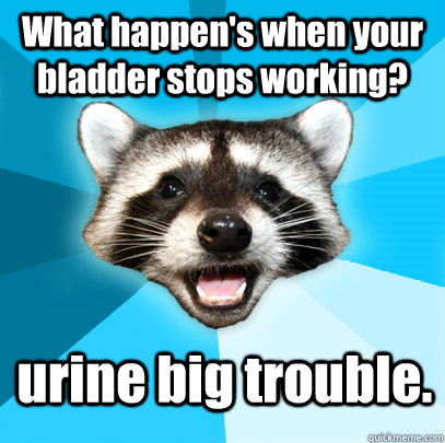 what happens when your bladder stops working urine big tro - Lame Pun Coon