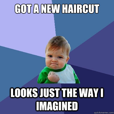 got a new haircut looks just the way i imagined - Success Kid