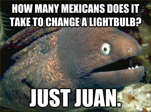 how many mexicans does it take to change a lightbulb just j - Bad Joke Eel