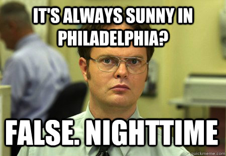 its always sunny in philadelphia false nighttime - Dwight