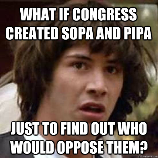 what if congress created sopa and pipa just to find out who - conspiracy keanu