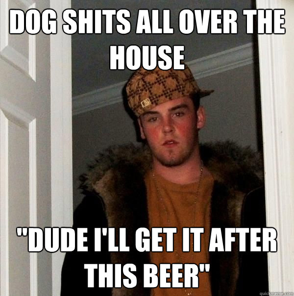 dog shits all over the house dude ill get it after this be - Scumbag Roommate