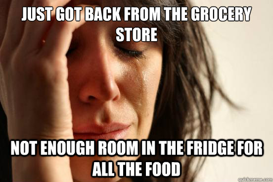 just got back from the grocery store not enough room in the - First World Problems