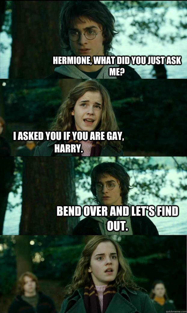 hermione what did you just ask me i asked you if you are g - Horny Harry